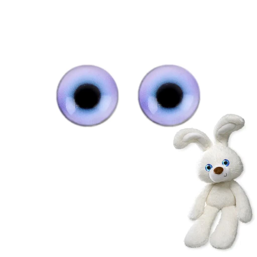 Очі 10мм пара 3D скляні фіолетові самоклеючи A-25 Китай