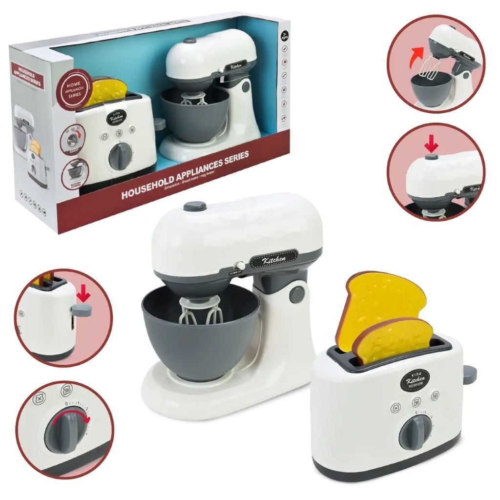 Набір тостер та міксер на батарейках у коробці 41*12*21см 998-14L Китай