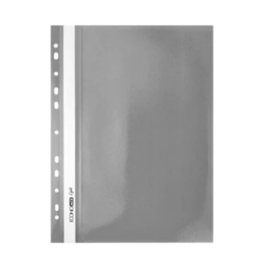 Папка А4 швидкозшивач з перфарацією тонка сіра 38504-10 Econo mix