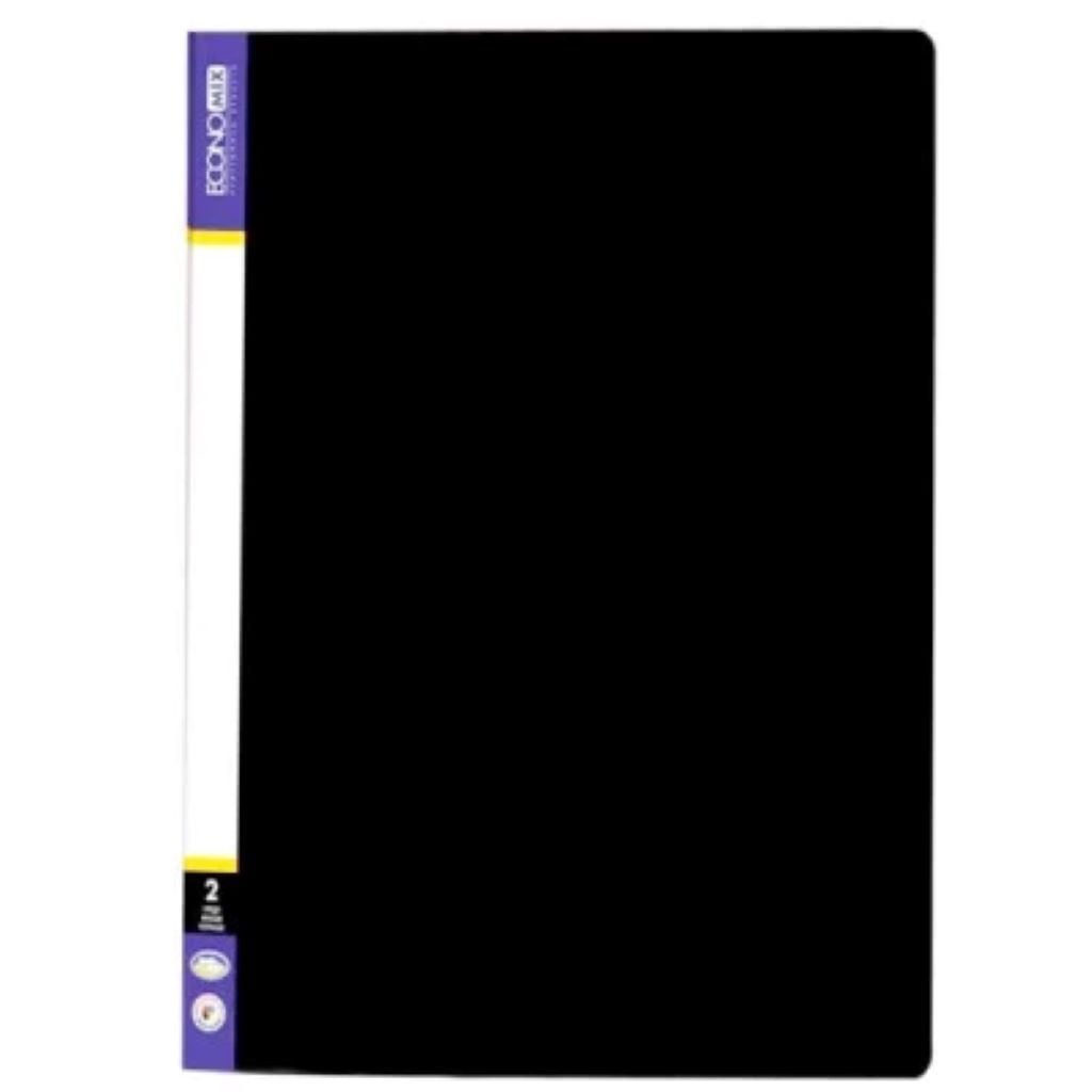 Папка А4 пластик 2 кільця з карманом чорна 30701-01 Econo mix