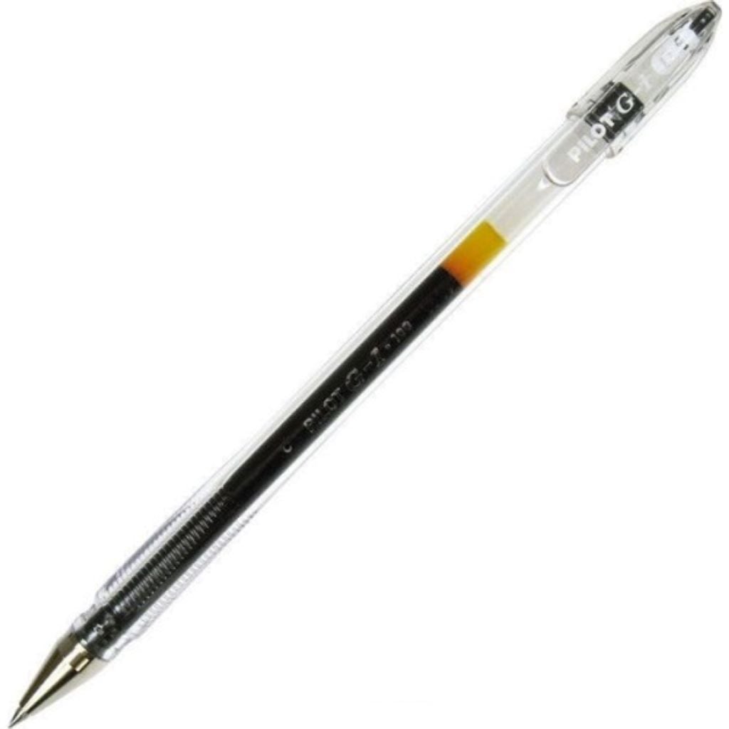 Ручка гелева 0,7мм з грипом прозорий корпус чорна BL-G1-7T-B Pilot