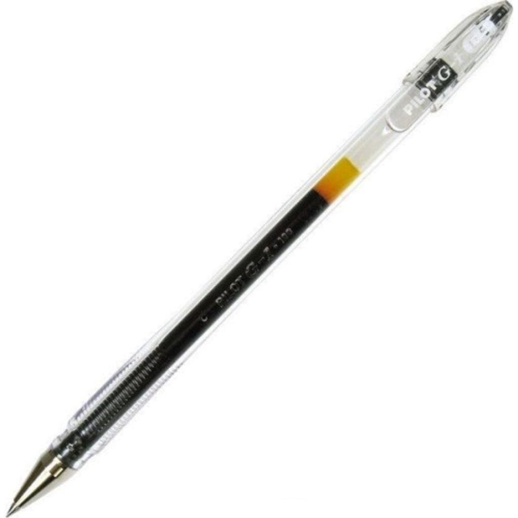 Ручка гелева 0,7мм з грипом прозорий корпус чорна BL-G1-7T-B Pilot