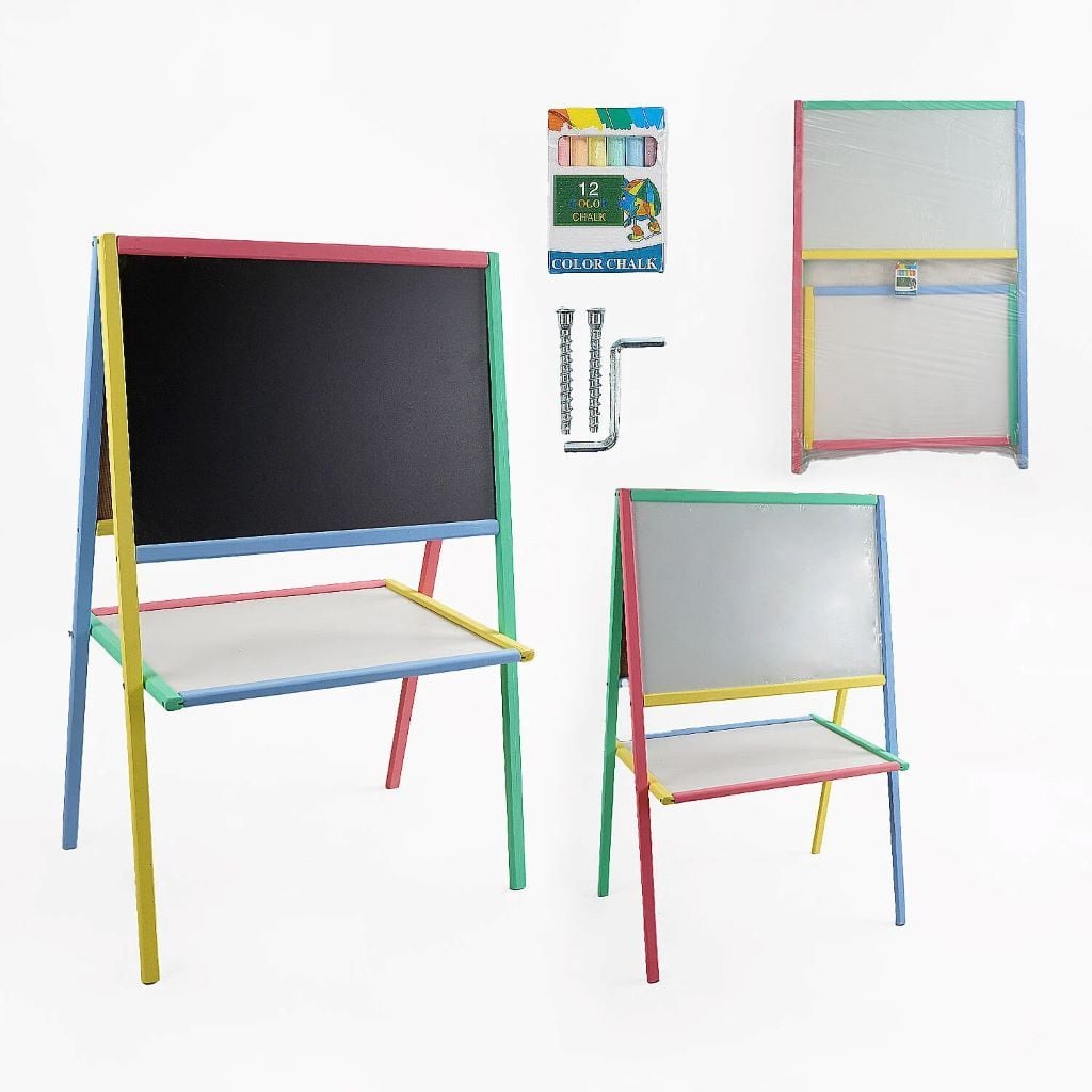 Мольберт 2-во сторонній магнітна дошка 55*40см обертається різнокольоровий 00150 Мася