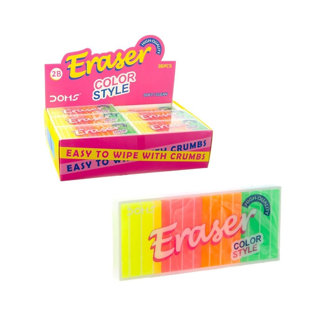 Гумка Eraser прямокутна полосата 4шт упаковка DM-24312 Китай