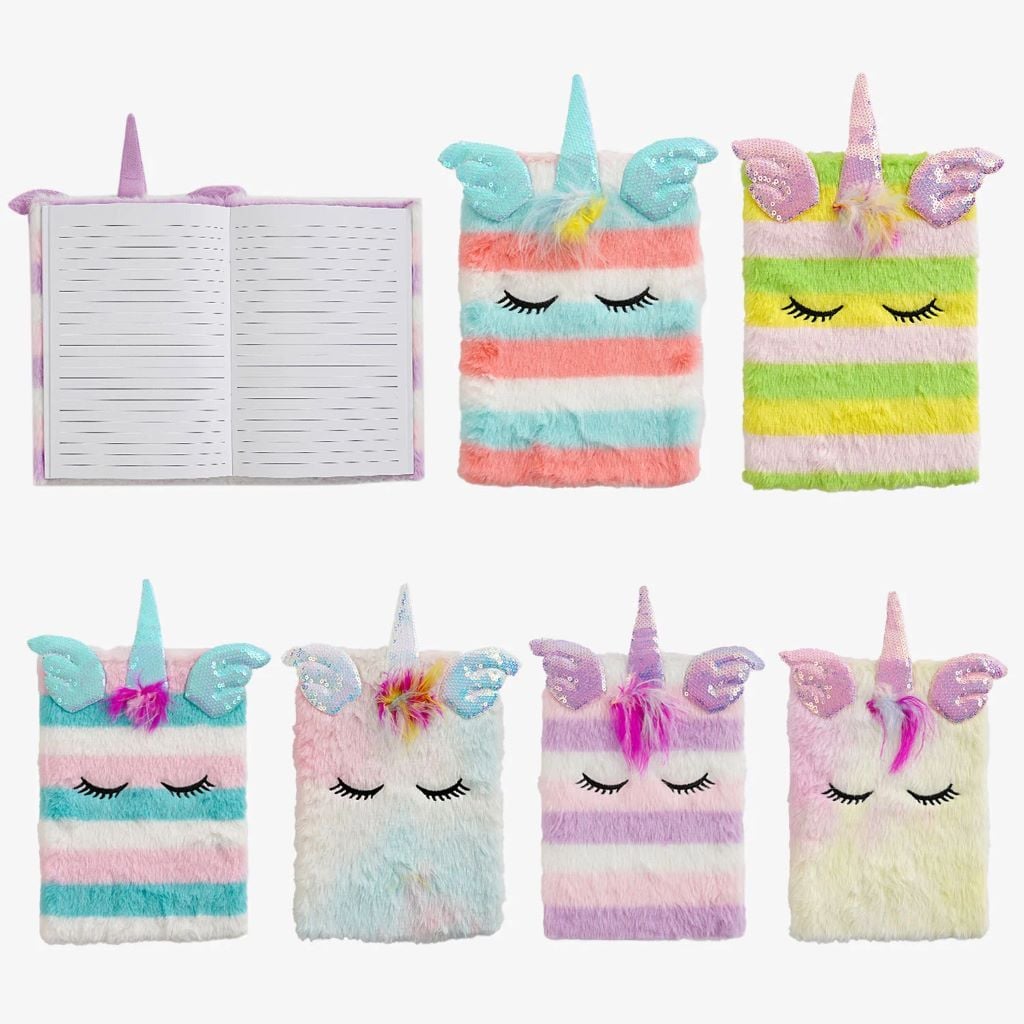 Блокнот 21*15см хутряна тверда обкладинка у лінійку Єдиноріг мікс видів у пакеті M18137 Josefotten