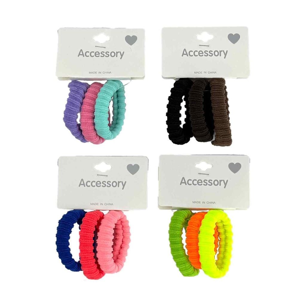 Гумка для волосся бесшовна набір 3шт мікс кол 1-11 Китай