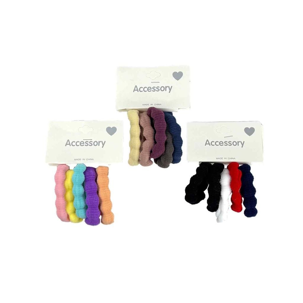 Гумка для волосся бесшовна бульбашка набір 5шт мікс кол 1-7 Китай