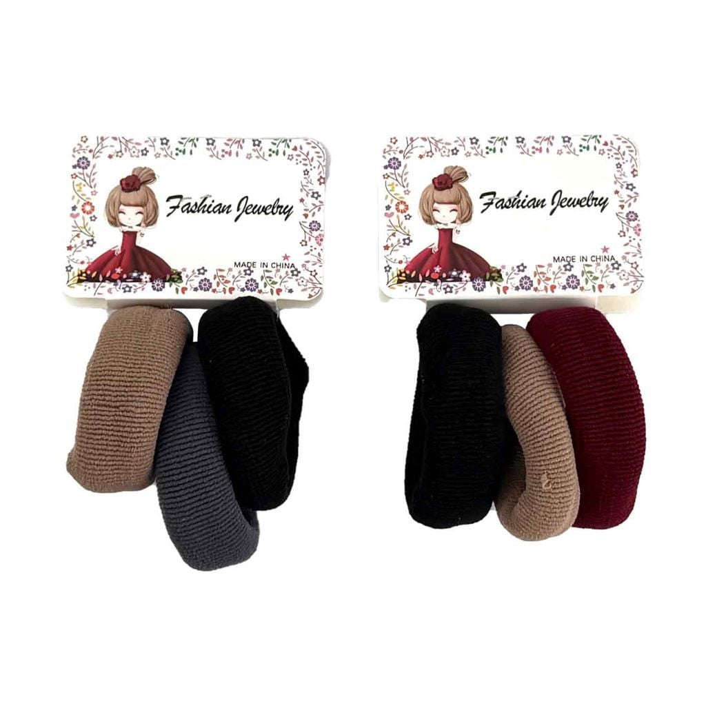 Гумка для волосся бесшовна велика набір 3шт мікс кол 1-8 Китай