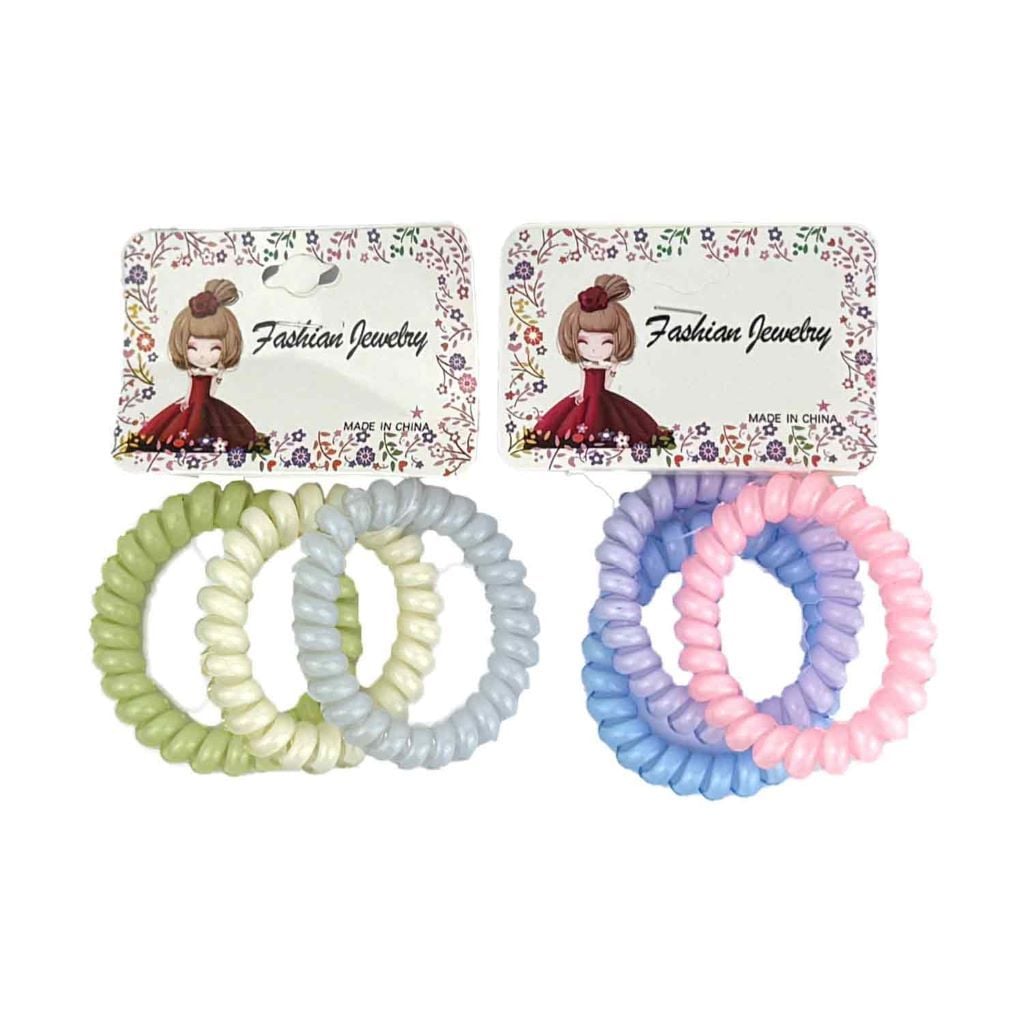 Гумка для волосся пружина набір 3шт мікс кол пастель 1-16 Китай