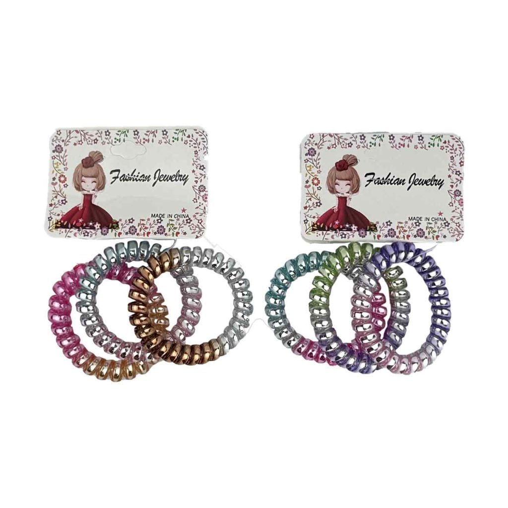 Гумка для волосся пружина набір 3шт мікс кол перламутрові 1-17 Китай