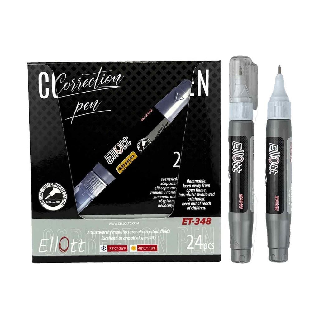 Коректор ручка 10мл з металевим клапаном ET-348 Ellot