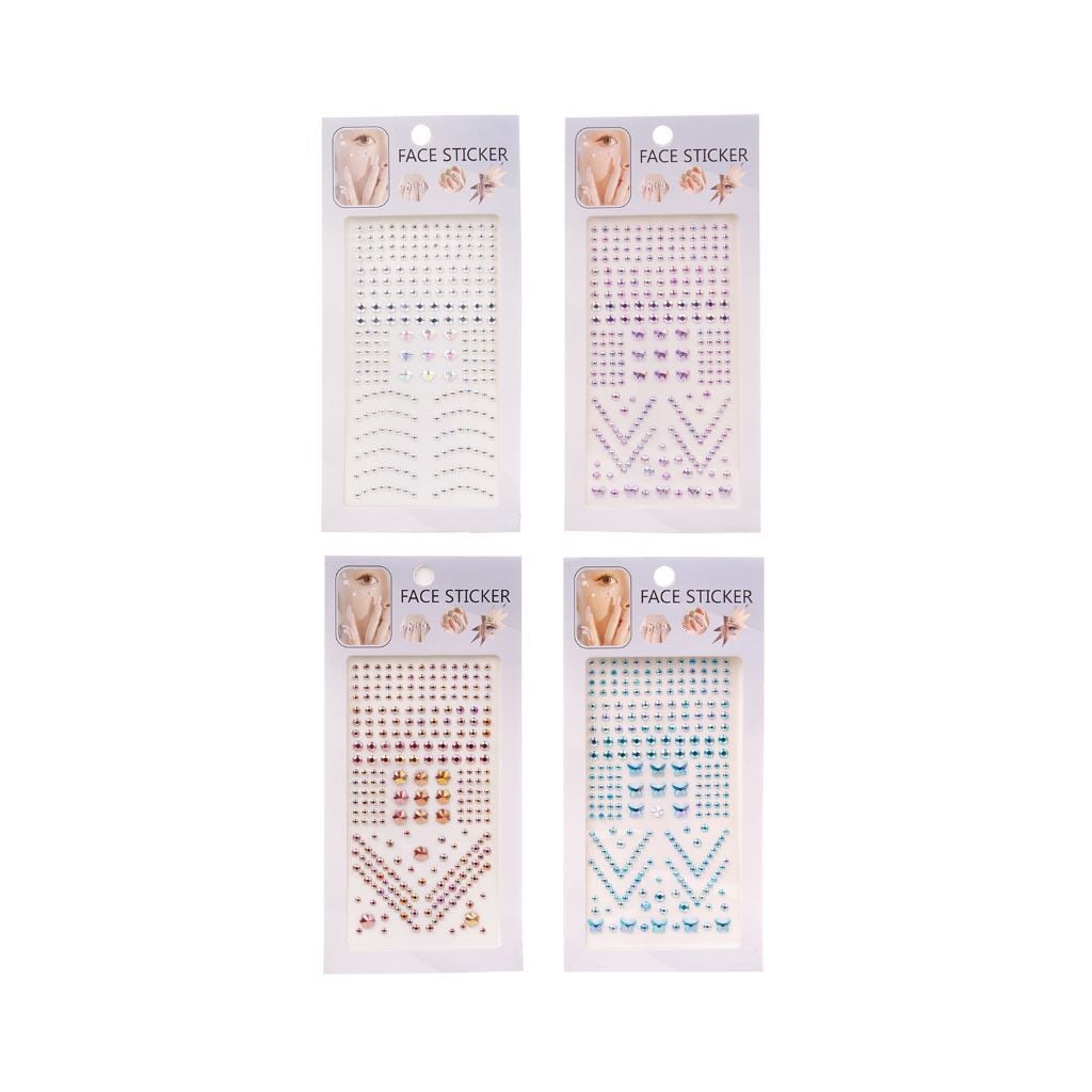 Наліпки стрази мікс видів на листі 25*8.5см NY-017 Китай