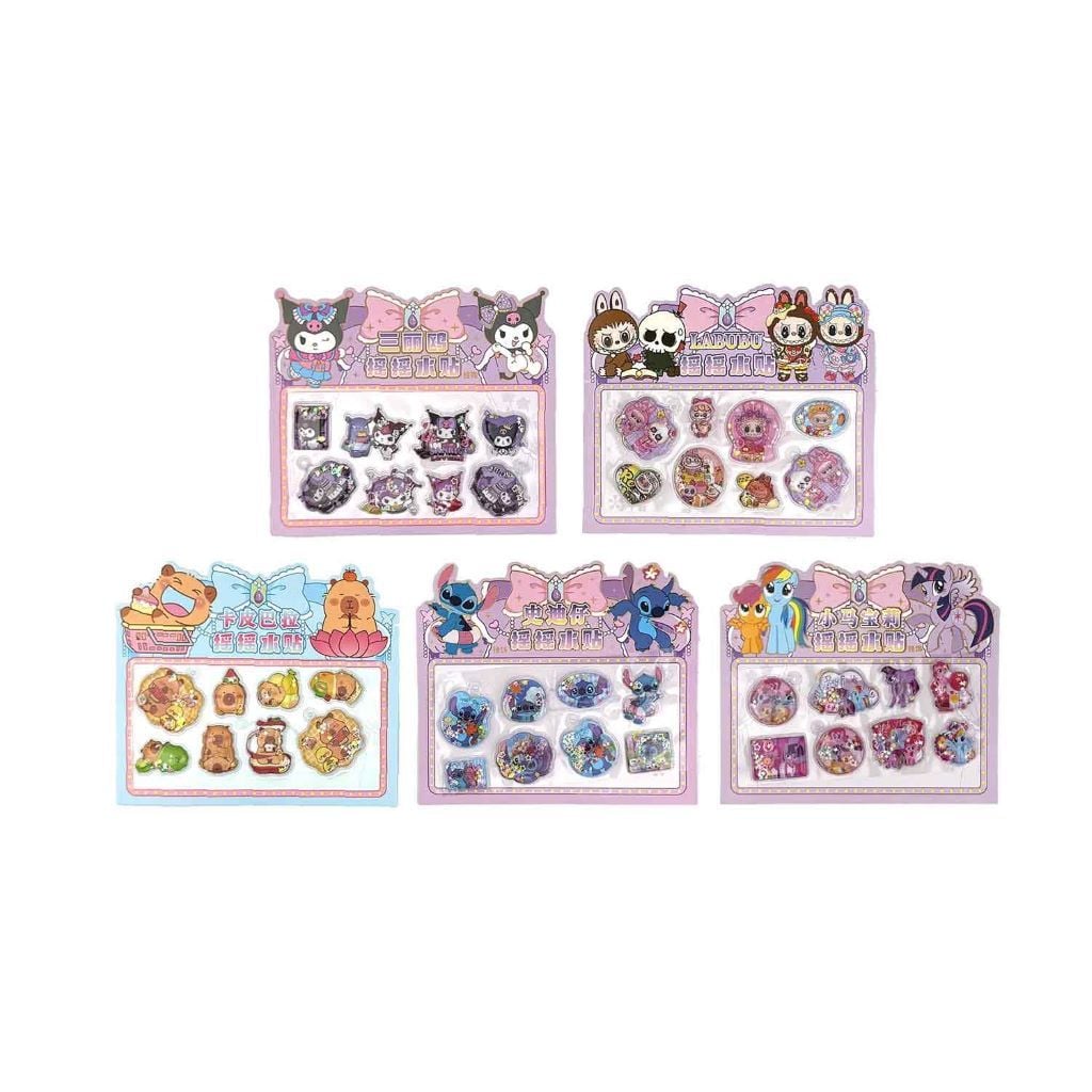 Наліпки пластик з наповнювачем на листі 17*15см XQ-801 Китай