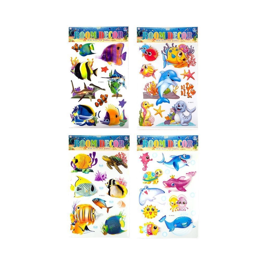 Наліпки пластикові 8D Морські мешканці мікс видів ST-WG020-24 Китай
