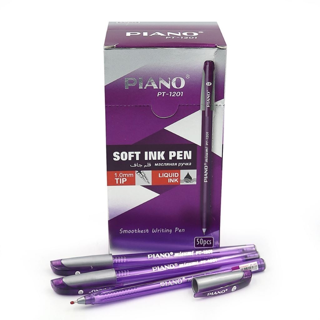 Ручка масляна 1,0мм Soft ink Pen фіолетова PT1201 Piano
