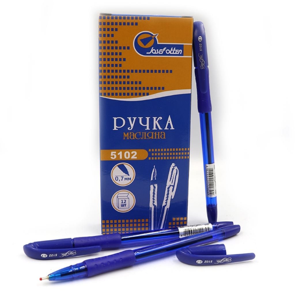 Ручка масляна 0,7мм з грипом синій 5102 Josefotten