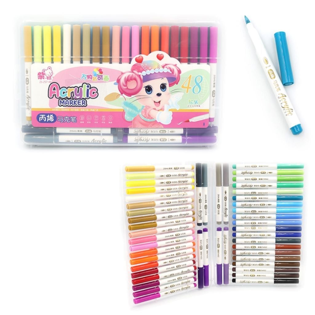 Маркери акрилові набір 48 кольорів Mouse у пластиковому боксі ZS-257-48 Китай