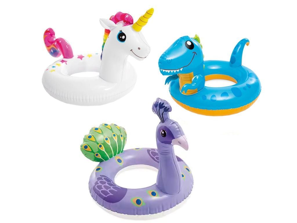 Коло надувне Тваринки 107*58см 3-6років у пакеті 59221 intex