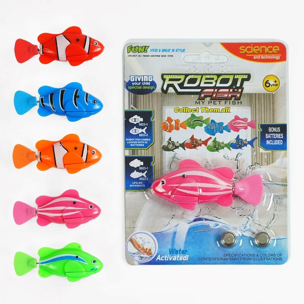 Роборибка на батар рухає хвостом 8 см на планшеті 14*11см 8823-1 Китай