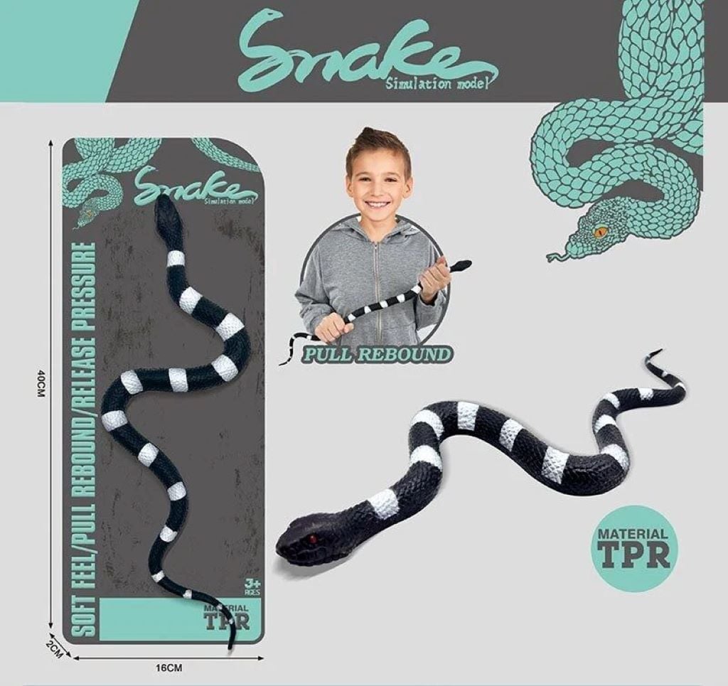 Змія 36см гумова на планшеті 40*16см C6130-34 Китай