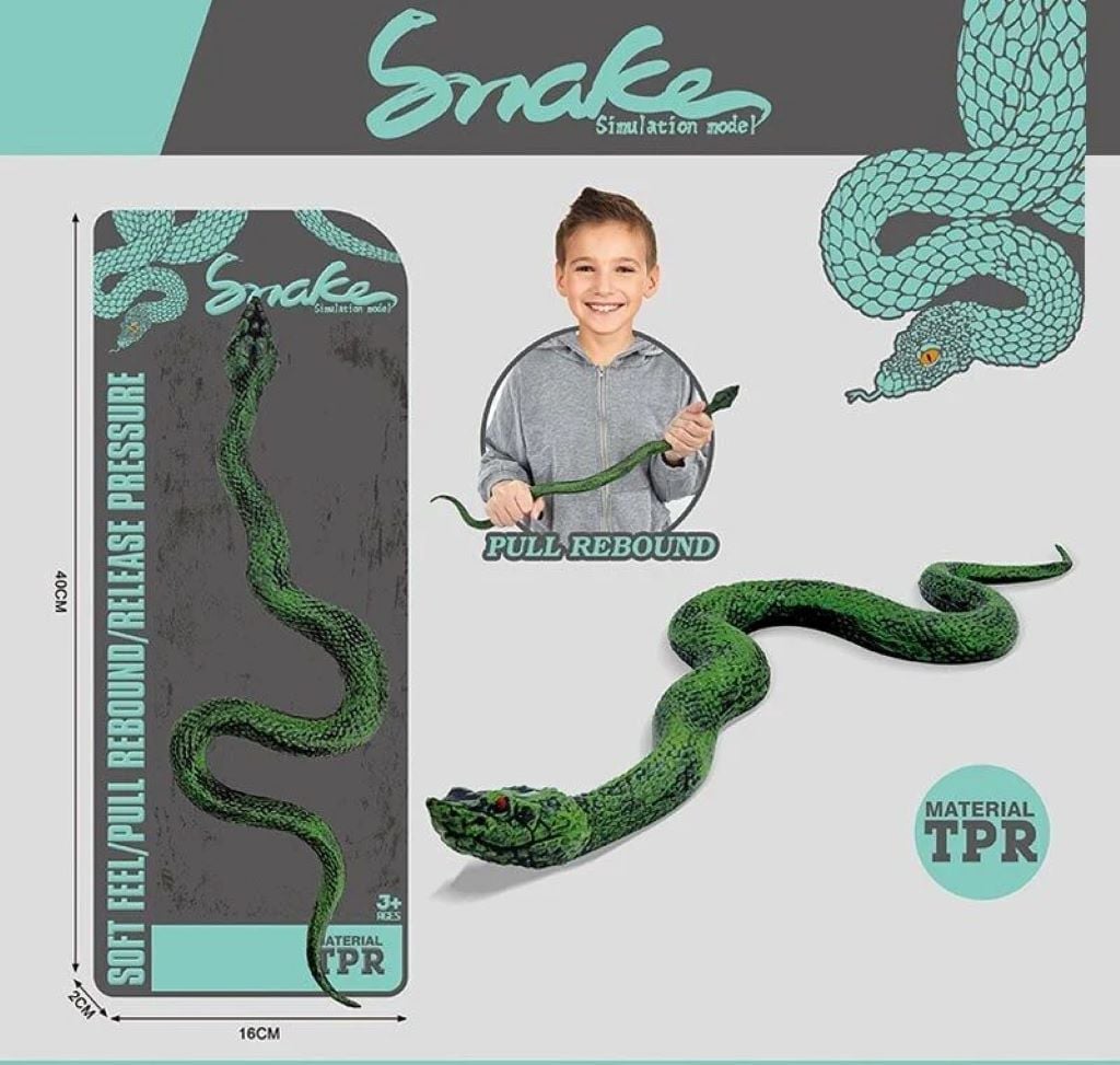 Змія 38см гумова на планшеті 40*16см C6130-34 Китай