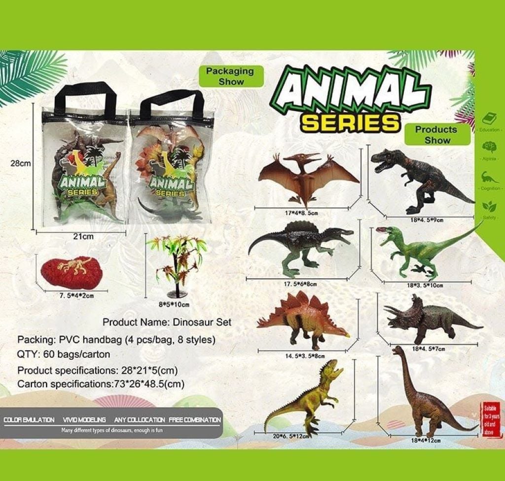 Динозаври 4шт у сумці 26*20см MH2109 TK Group