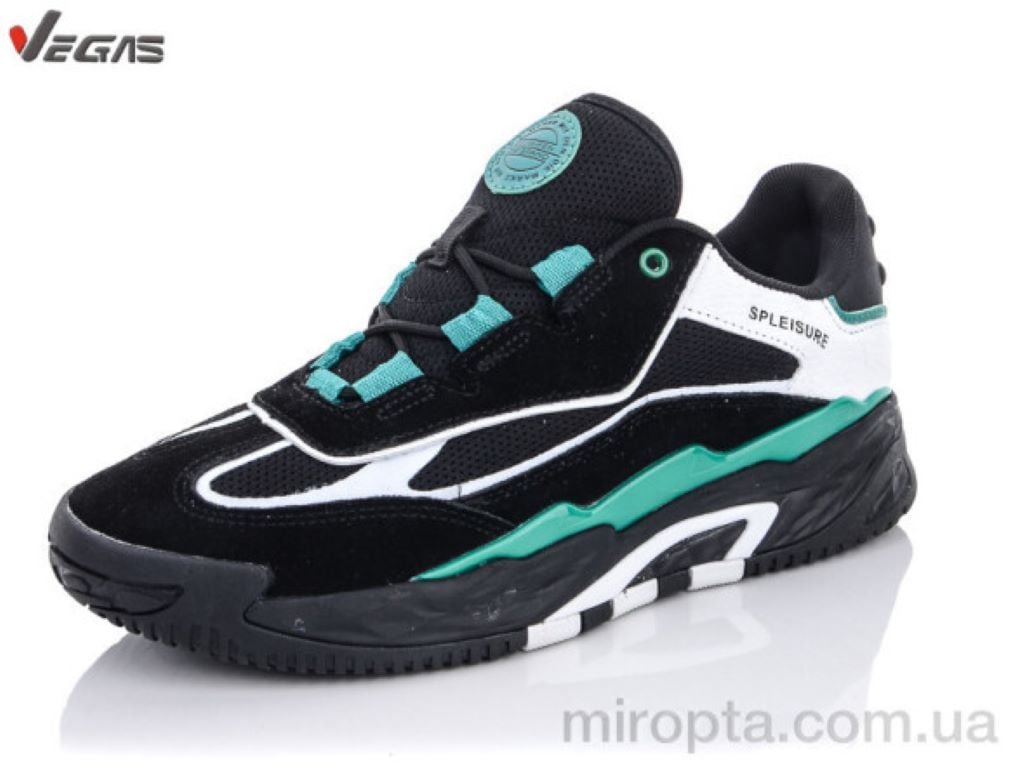 Кросівки хлопчик 40-45р комбіновані текстиль замша шнуровка чорні з білим і зеленим A2347-3 Supo 42р