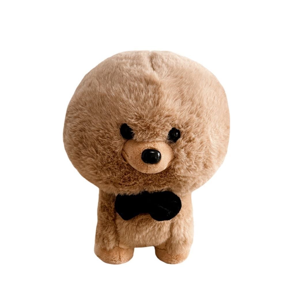 М'яка іграшка песик Брауні шпіц 20см з чорним бантм кофе з молоком NA-1279-5-1 Dreamtoys