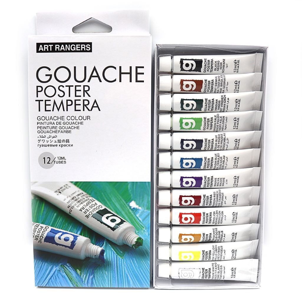 Фарба гуаш 12кол 12мл в тубі коробка 23*11*2см EG1212C-3 ART Rangers