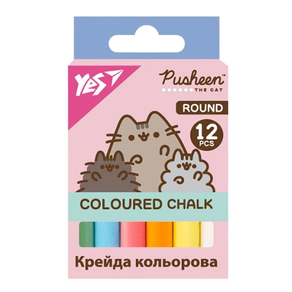 Крейда кольорова кругла 12шт Pucheen в коробці 9*6*2см 400556 Yes