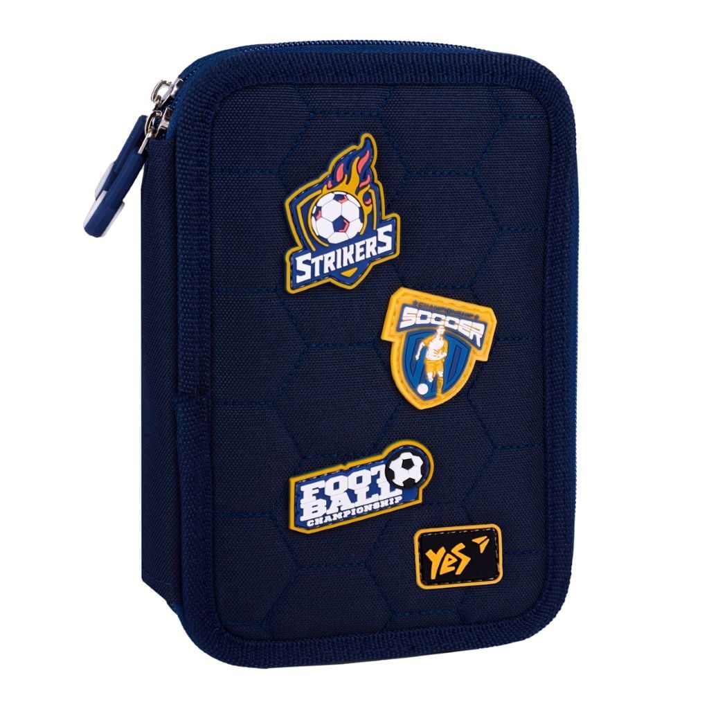 Пенал тканевий на 2-х блискавках 2 відділення Footbal Gamer в пакеті 20*13*4см 533642 Yes