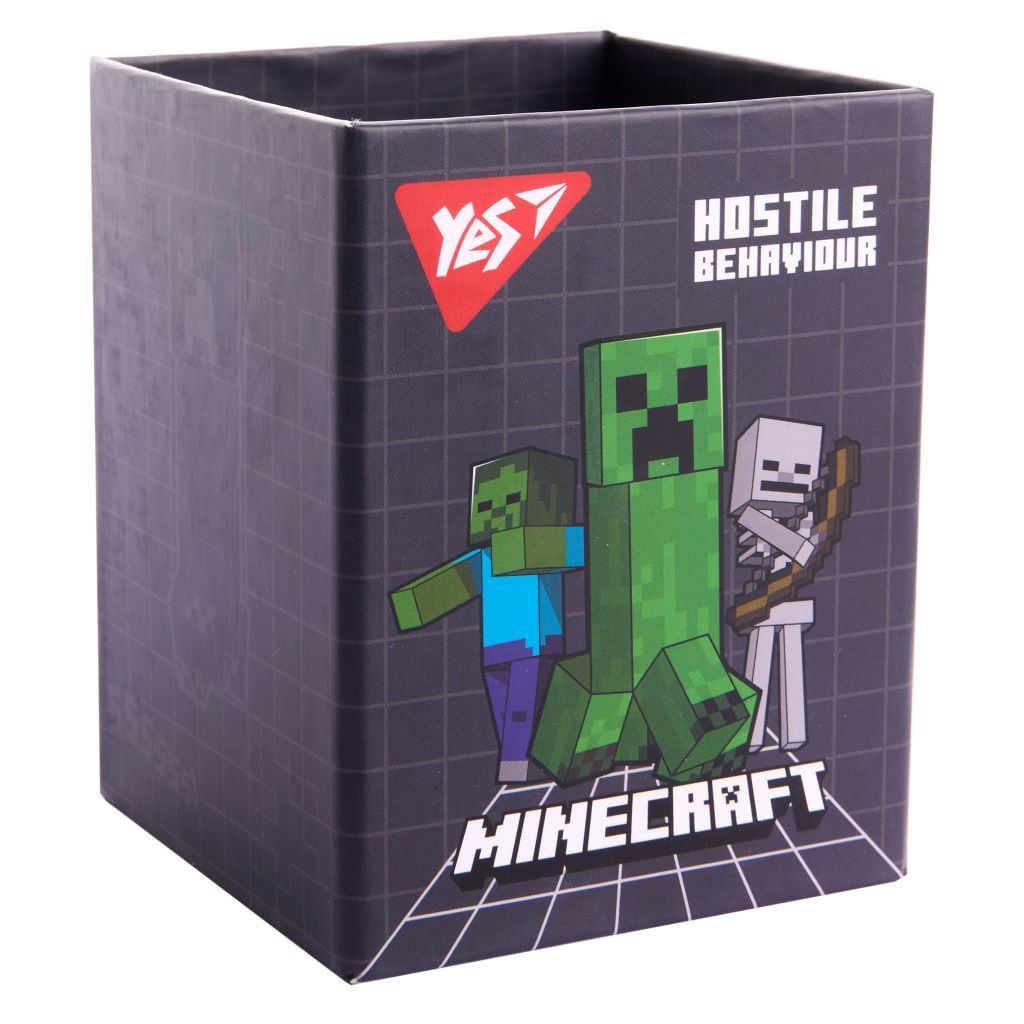 Стакан для письмового приладдя Minecraft картон сірий 708332 Yes