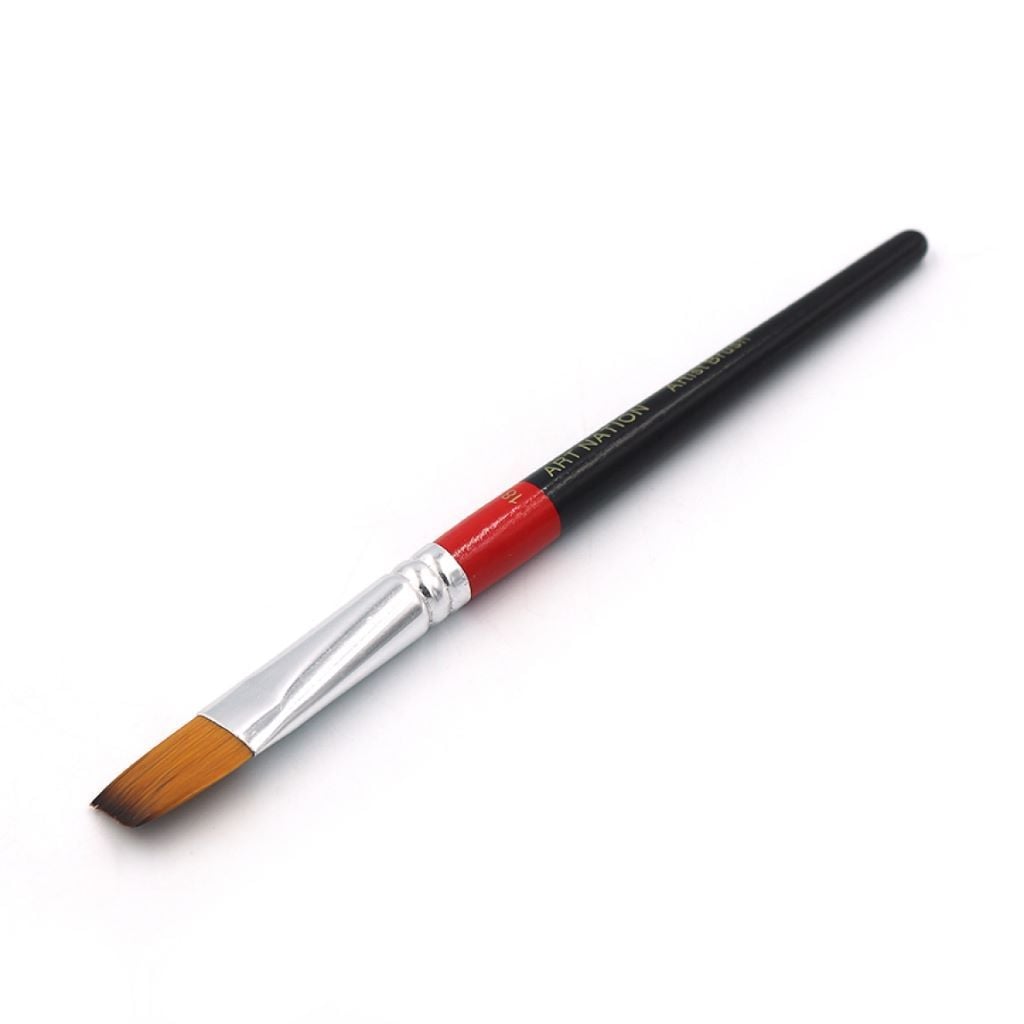 Пензлик №6 нейлон круглий дерев'яний 18см червоний-чорний BR8572-6 Josefotten