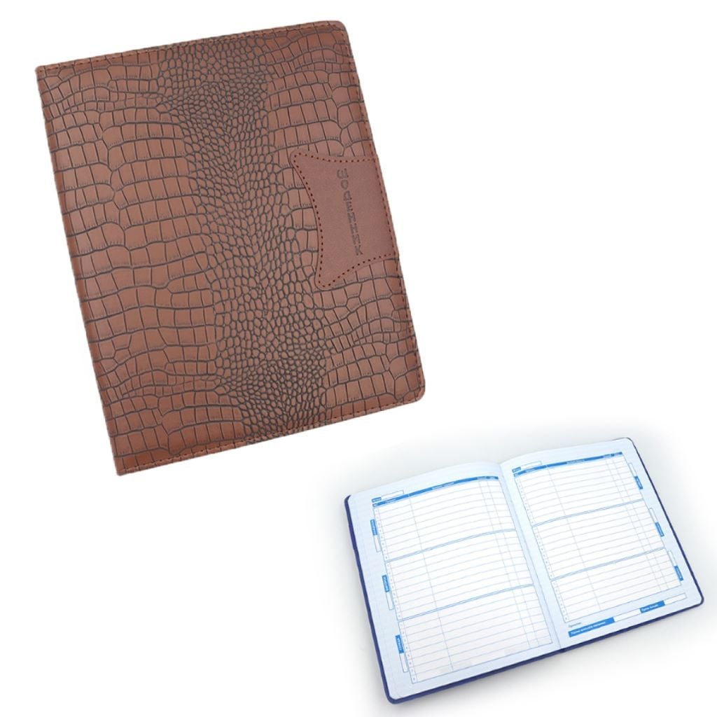 Щоденник шкільний А5 Шквра крокодила штучна 48арк коричневий D24143 Josefotten