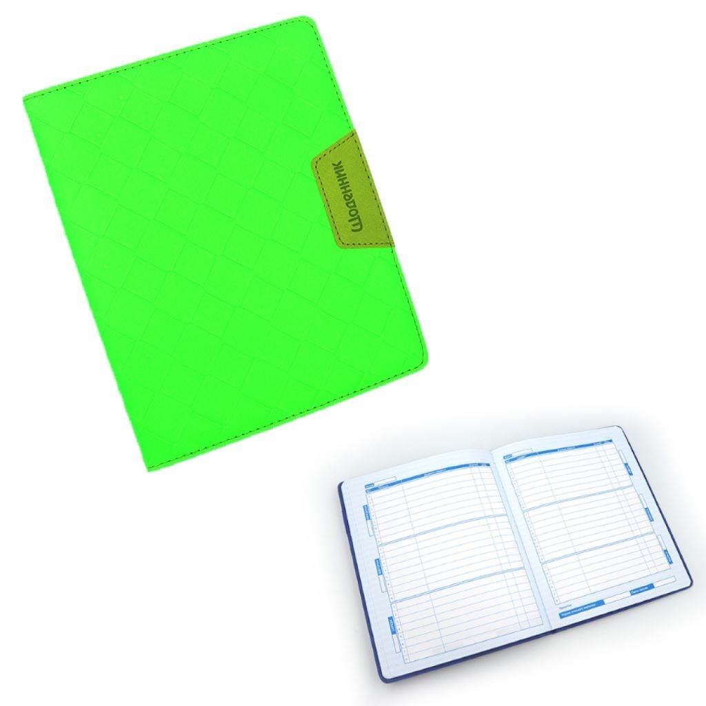 Щоденник шкільний А5 Плетіння штучна шкіра 48арк світло зелений D244712 Josefotten