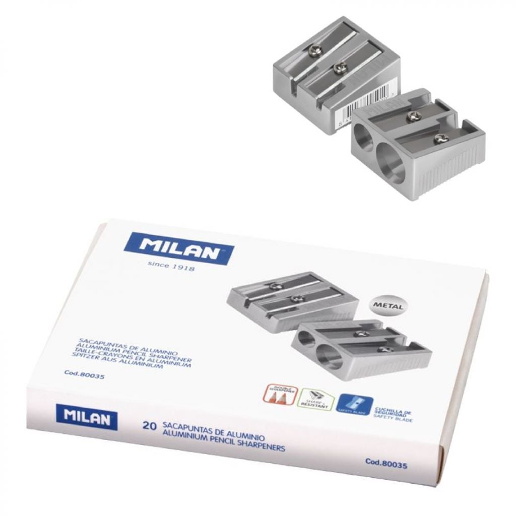 Точилка алюмінева на 2 олівця 80035 Milan