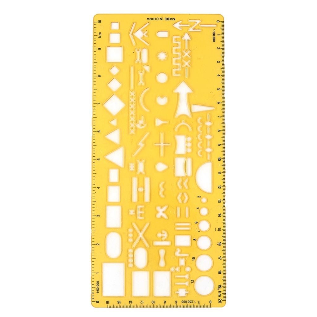 Лінійка трафарет офіцерська 20см НАТО прозора пластик пакет IMG3114 Josefotten