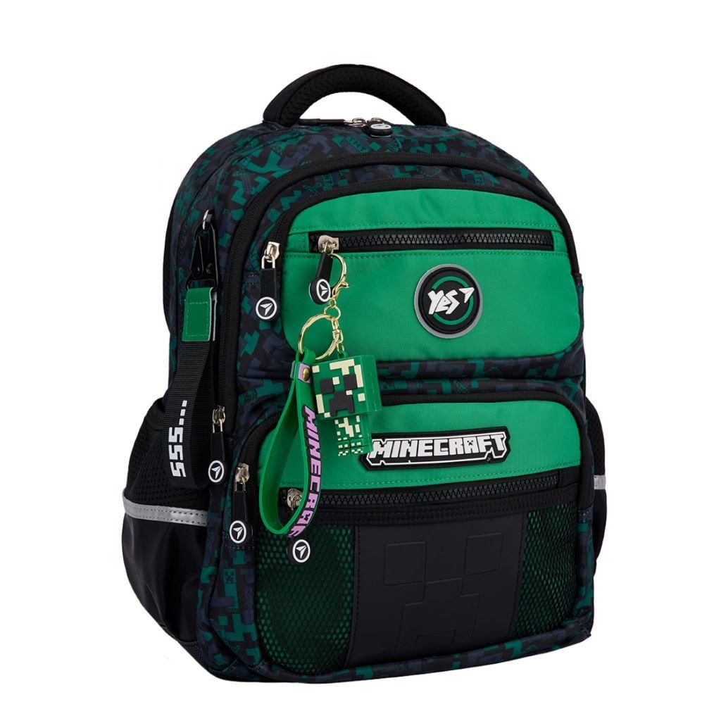 Рюкзак шкільний ортопедичний Minecraft чорний з зеленим 559831 Yes