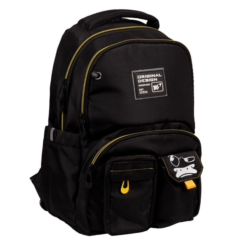 Рюкзак шкільний Money Duck чорний з жовтим 559983 Yes