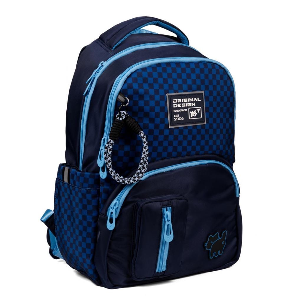 Рюкзак шкільний ортопедичний My Kitti чорний з блакитним 550032 Yes