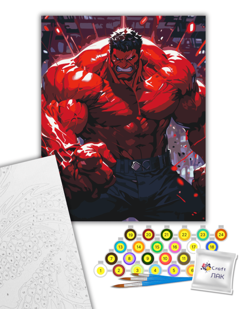 Картина по номерах 40*50см Червоний Халк фарби пензлики в термоплівці 16522-AC Art Craft