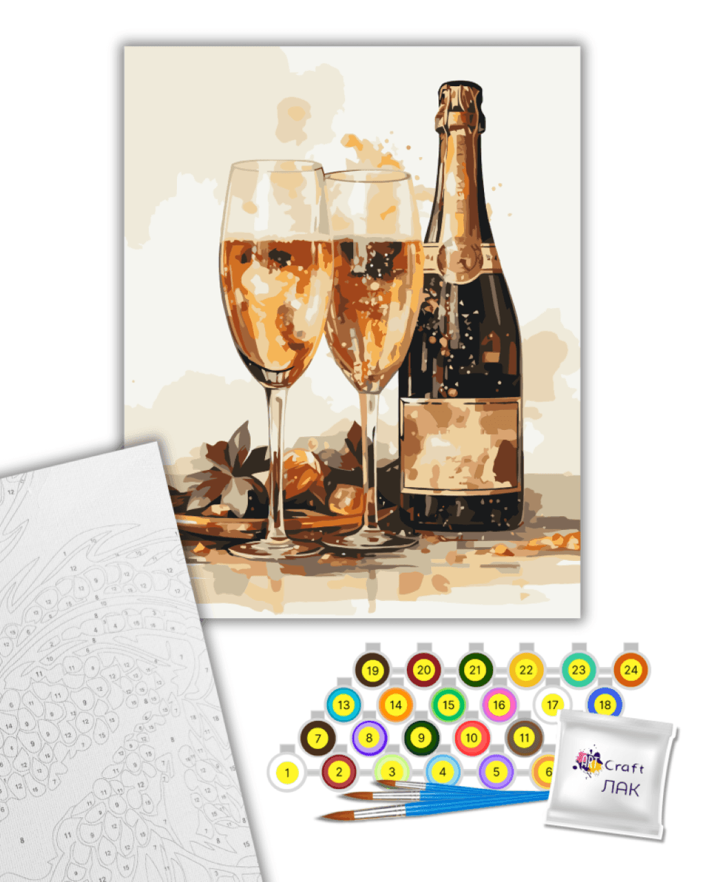 Картина по номерах 40*50см Ігристе на двох фарби пензлики в термоплівці 12046-AC Art Craft