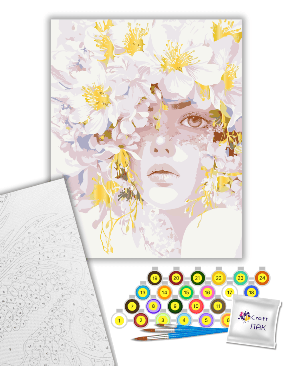 Картина по номерах 40*50см Золотисті тичинки на підрамнику фарби пензлики в термоплівці 10190-AC Art Craft
