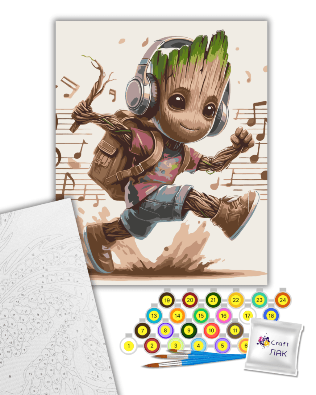 Картина по номерах 40*50см Музичний гнут на підрамнику фарби пензлики в термоплівці 16521-AC Art Craft