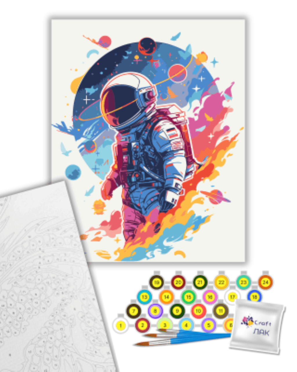 Картина по номерах 40*50см Космічний дослідник фарби пензлики в термоплівці 16511-AC Art Craft