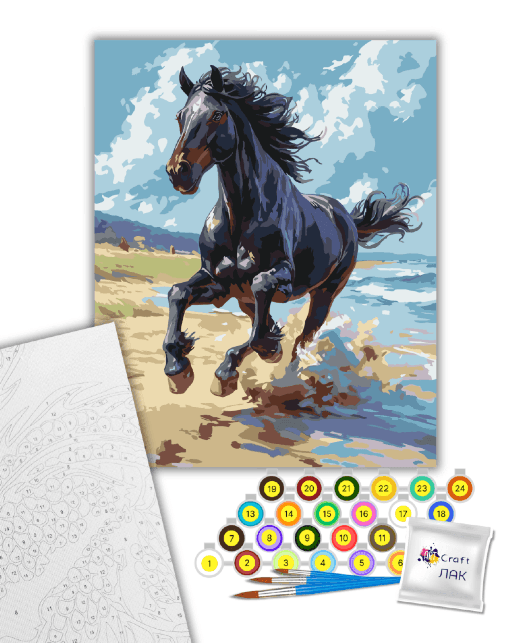 Картина по номерах 40*50см Благородний скакун фарби пензлики в термоплівці 11703-AC Art Craft