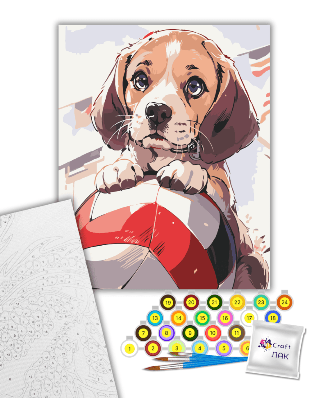 Картина по номерах 40*50см Давай гратися фарби пензлики в термоплівці 11705-AC Art Craft