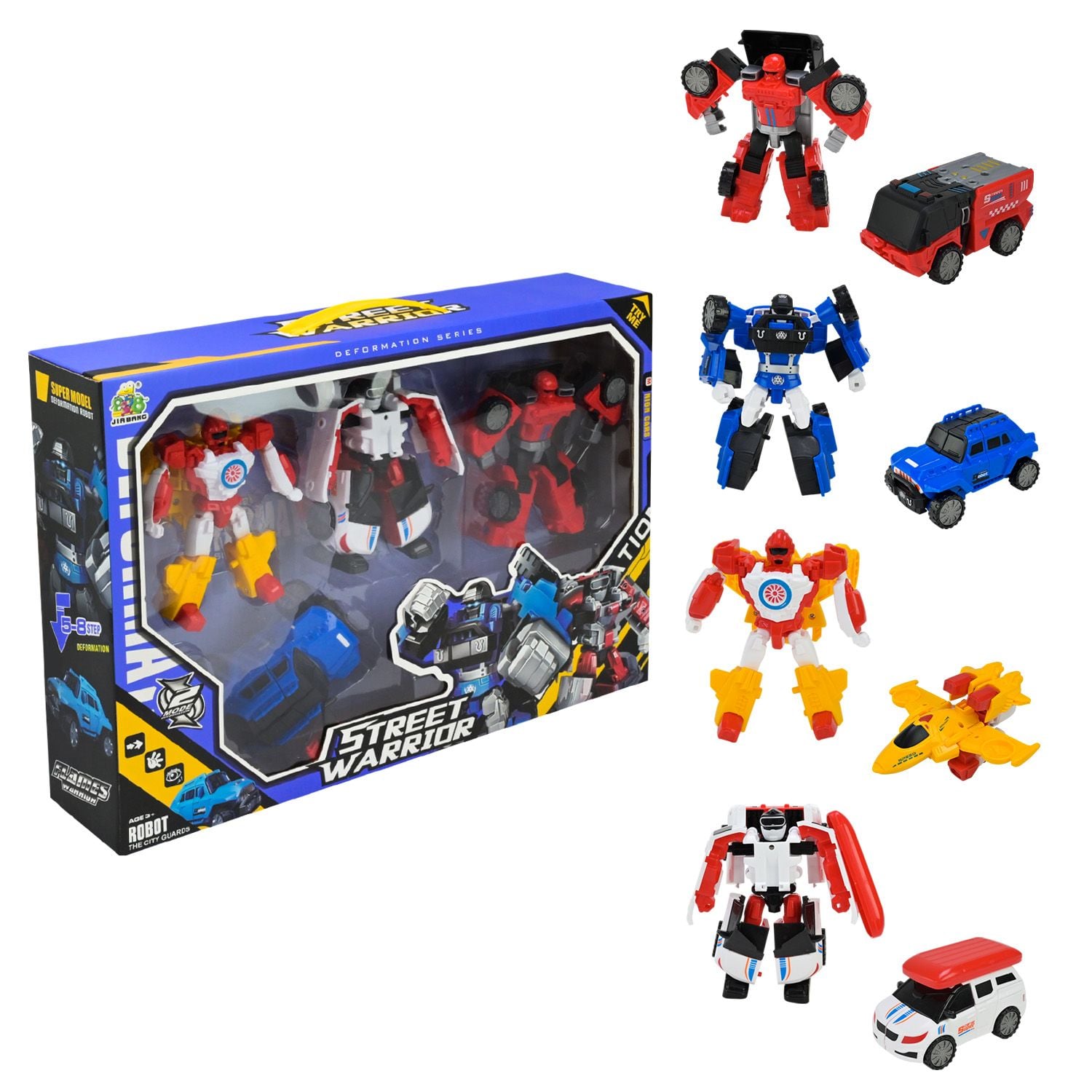 Трансформер робот13см машина 4шт у коробці 40*27*8см 788-17Y JIA Bang