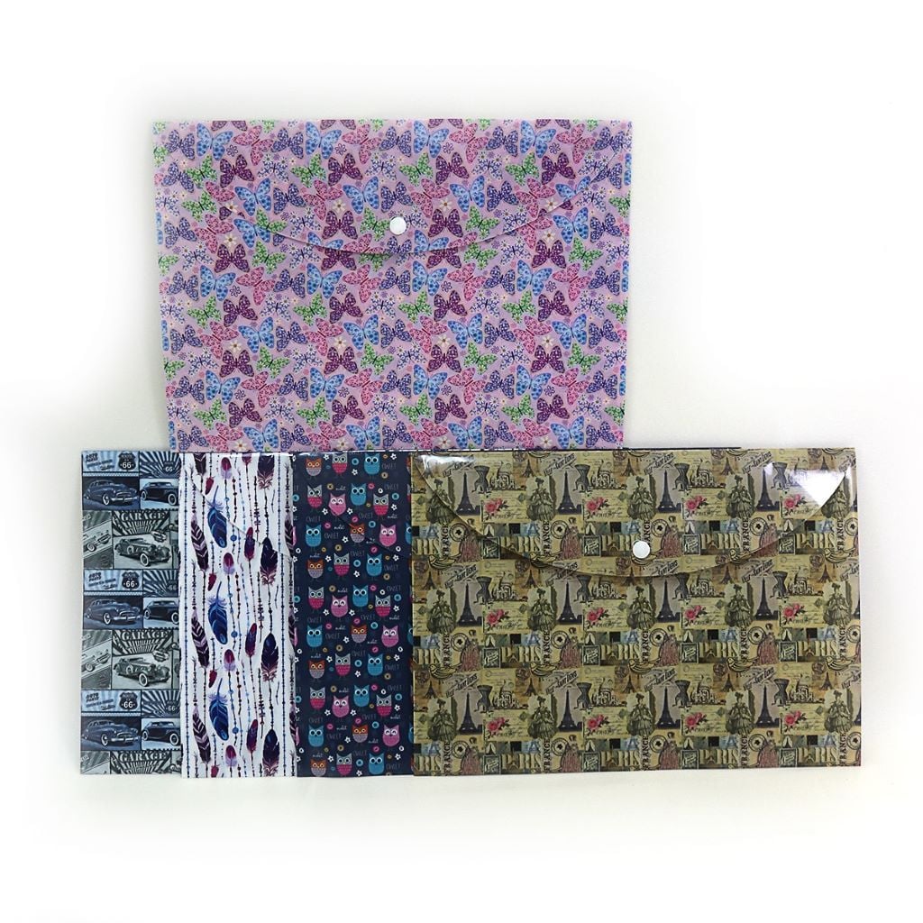 Папка конверт A4 на кнопці Метелики мікс видів CY831 Josefotten