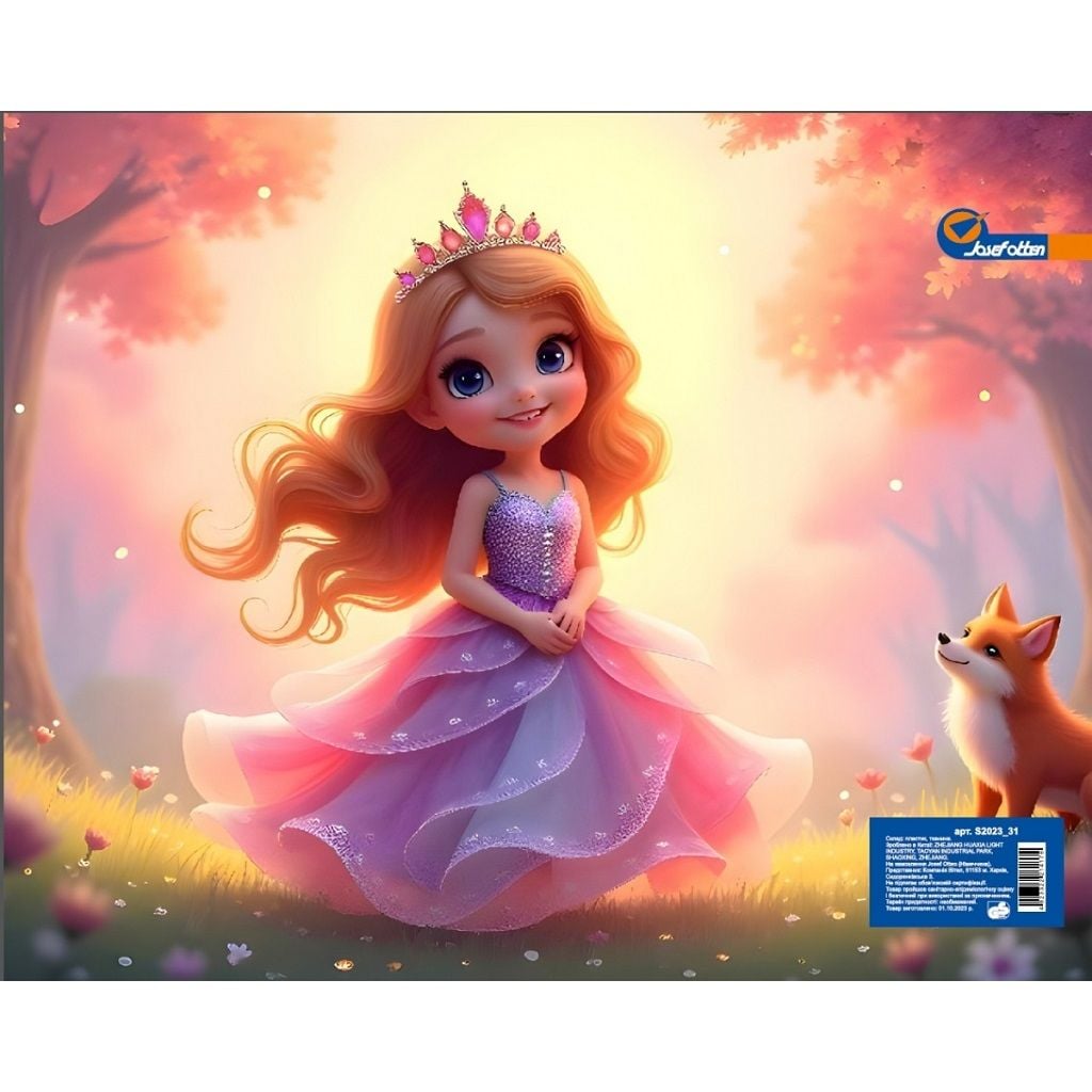 Cумка-папка А4 з ручками  пластик+тканина  на блискавці з  ручками Дівчинка 26*32см S2025-04 Josefotten